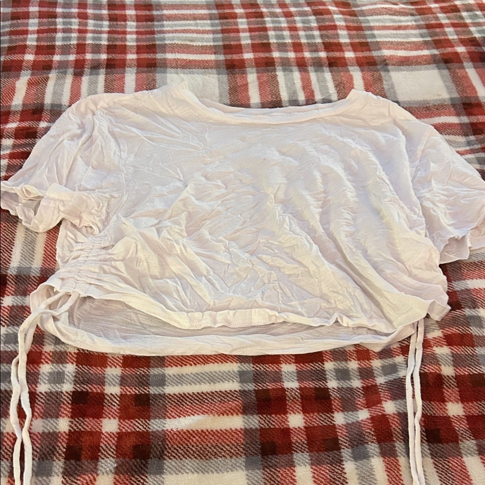 Universal Thread White Ruched Crop Top